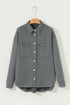 Washed Drop Shoulder Side Slit Utility Layering Jacket