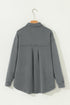 Washed Drop Shoulder Side Slit Utility Layering Jacket