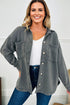 Washed Drop Shoulder Side Slit Utility Layering Jacket