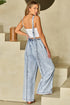 Washed Frayed Exposed Seam Wide Leg Denim Overall Jumpsuit