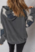 Washed Knit Star Patch Sleeve Oversized Hoodie