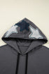Washed Knit Star Patch Sleeve Oversized Hoodie