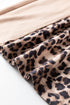 Washed Leopard Print Patchwork Wide Leg Pants