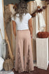 Washed Leopard Print Patchwork Wide Leg Pants