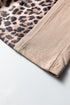 Washed Leopard Print Patchwork Wide Leg Pants