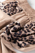 Washed Leopard Print Patchwork Wide Leg Pants