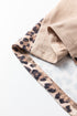 Washed Leopard Print Patchwork Wide Leg Pants