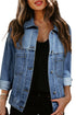 Washed Oversize Pocketed Denim Jacket