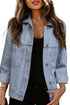 Washed Oversize Pocketed Denim Jacket