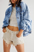 Washed Oversize Pocketed Denim Jacket