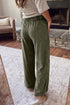 Washed Seam Detail Flare Leg Drawstring Pants