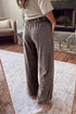 Washed Seam Detail Flare Leg Drawstring Pants