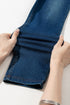 Washed Stretchy Knit Denim Multiple Pocket Straight Leg Jeans