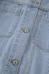 Washed Striped Pattern Casual Pocketed Denim Jacket