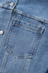 Washed Striped Pattern Casual Pocketed Denim Jacket