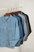 Washed Striped Pattern Casual Pocketed Denim Jacket