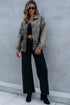 Washed Striped Pattern Casual Pocketed Denim Jacket