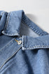 Washed Striped Pattern Casual Pocketed Denim Jacket