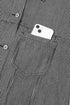 Washed Striped Pattern Casual Pocketed Denim Jacket