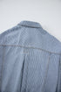 Washed Striped Pattern Casual Pocketed Denim Jacket