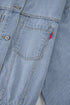 Washed Striped Pattern Casual Pocketed Denim Jacket