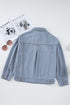 Washed Striped Pattern Casual Pocketed Denim Jacket