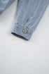 Washed Striped Pattern Casual Pocketed Denim Jacket