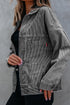 Washed Striped Pattern Casual Pocketed Denim Jacket