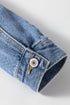 Washed Striped Pattern Casual Pocketed Denim Jacket