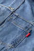 Washed Striped Pattern Casual Pocketed Denim Jacket