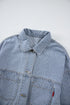 Washed Striped Pattern Casual Pocketed Denim Jacket