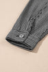 Washed Striped Pattern Casual Pocketed Denim Jacket