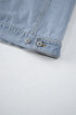 Washed Striped Pattern Casual Pocketed Denim Jacket