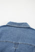 Washed Striped Pattern Casual Pocketed Denim Jacket