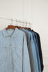 Washed Striped Pattern Casual Pocketed Denim Jacket