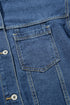 Washed Striped Pattern Casual Pocketed Denim Jacket