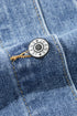 Washed Striped Pattern Casual Pocketed Denim Jacket