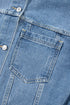 Washed Striped Pattern Casual Pocketed Denim Jacket