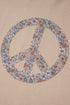 Washed Terry Floral Peace Sign Graphic Applique Sweatshirt