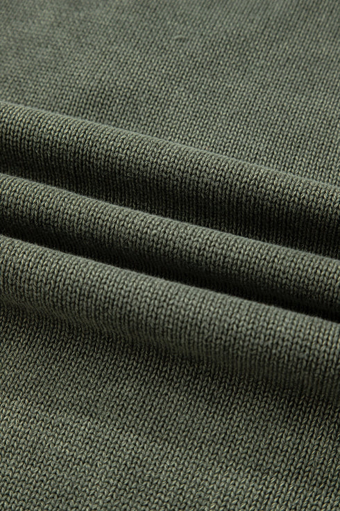 Washed Texture Exposed Seam V Neck Sweater