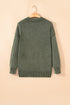 Washed Texture Exposed Seam V Neck Sweater