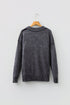 Washed Texture Exposed Seam V Neck Sweater