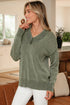 Washed Texture Exposed Seam V Neck Sweater