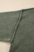 Washed Texture Exposed Seam V Neck Sweater