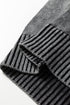 Washed Texture Exposed Seam V Neck Sweater
