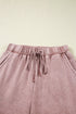 Washed Tiered Patchwork Drawstring Wide Leg Pants