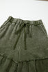 Washed Tiered Patchwork Drawstring Wide Leg Pants