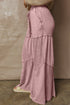 Washed Tiered Patchwork Drawstring Wide Leg Pants