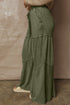 Washed Tiered Patchwork Drawstring Wide Leg Pants