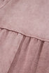 Washed Tiered Patchwork Drawstring Wide Leg Pants